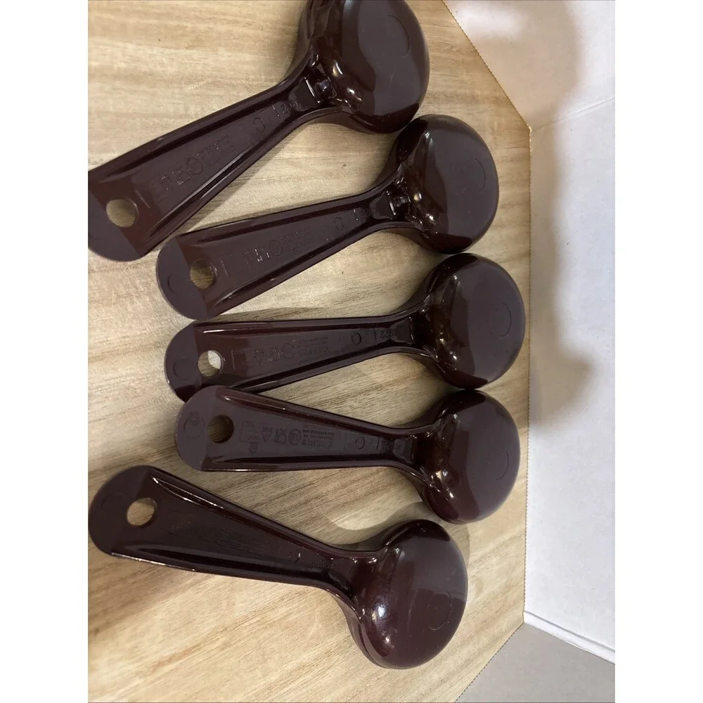 Lot of 5 Carlisle 492201 Measure Miser 1.5 Oz. Portion Control Spoon 44ml Brown